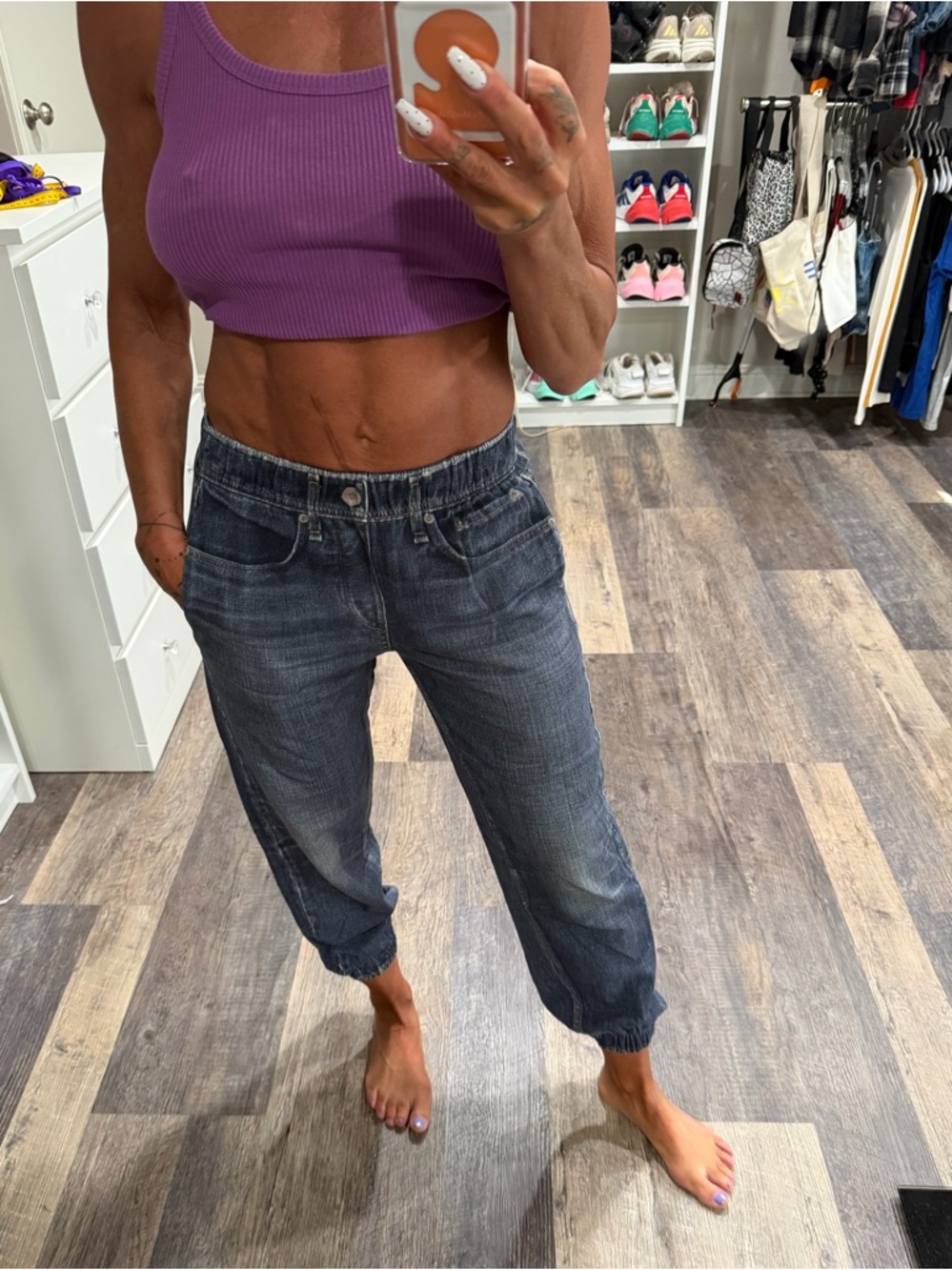 Women’s Dark Wash Jogger Jeans - Elastic Cuff Comfort Rag & Bone